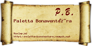 Paletta Bonaventúra névjegykártya